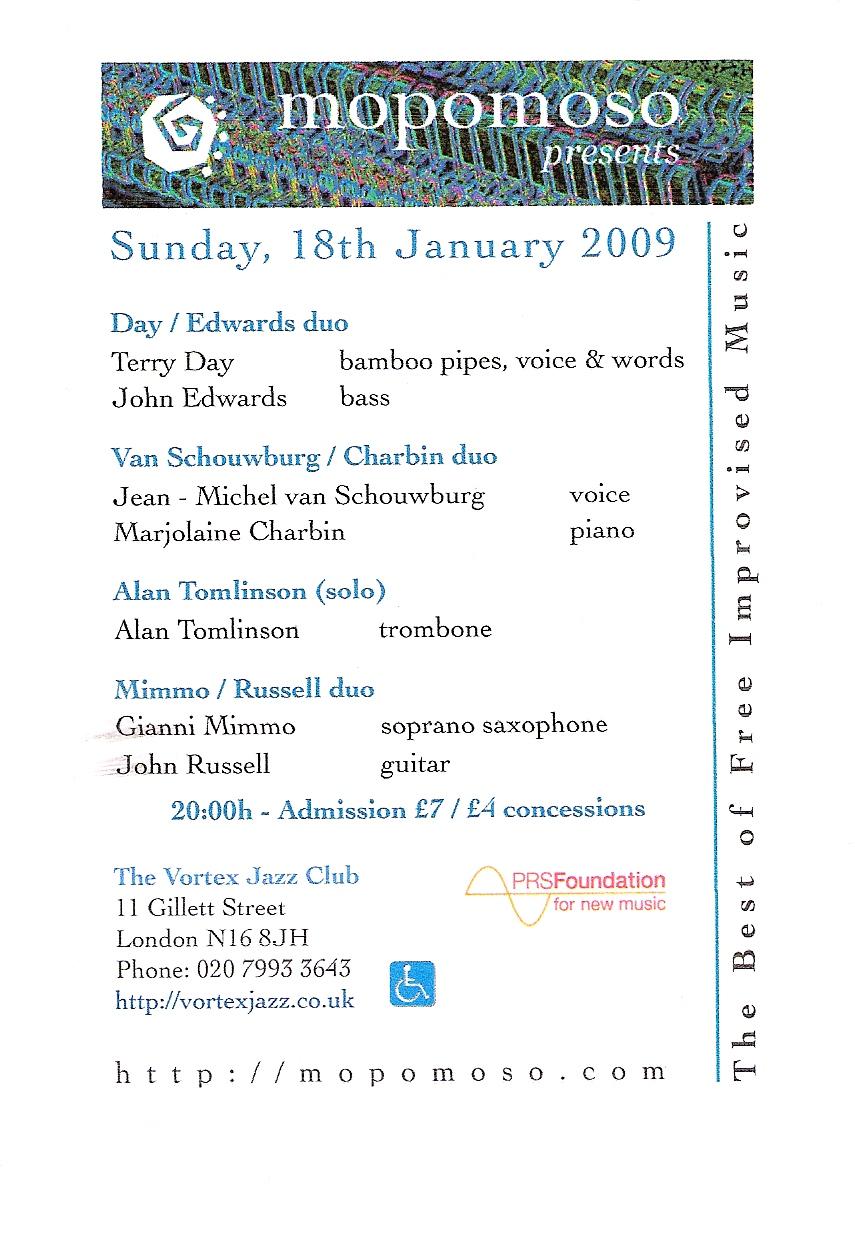 Mopomoso flyer 18th Jan 2009