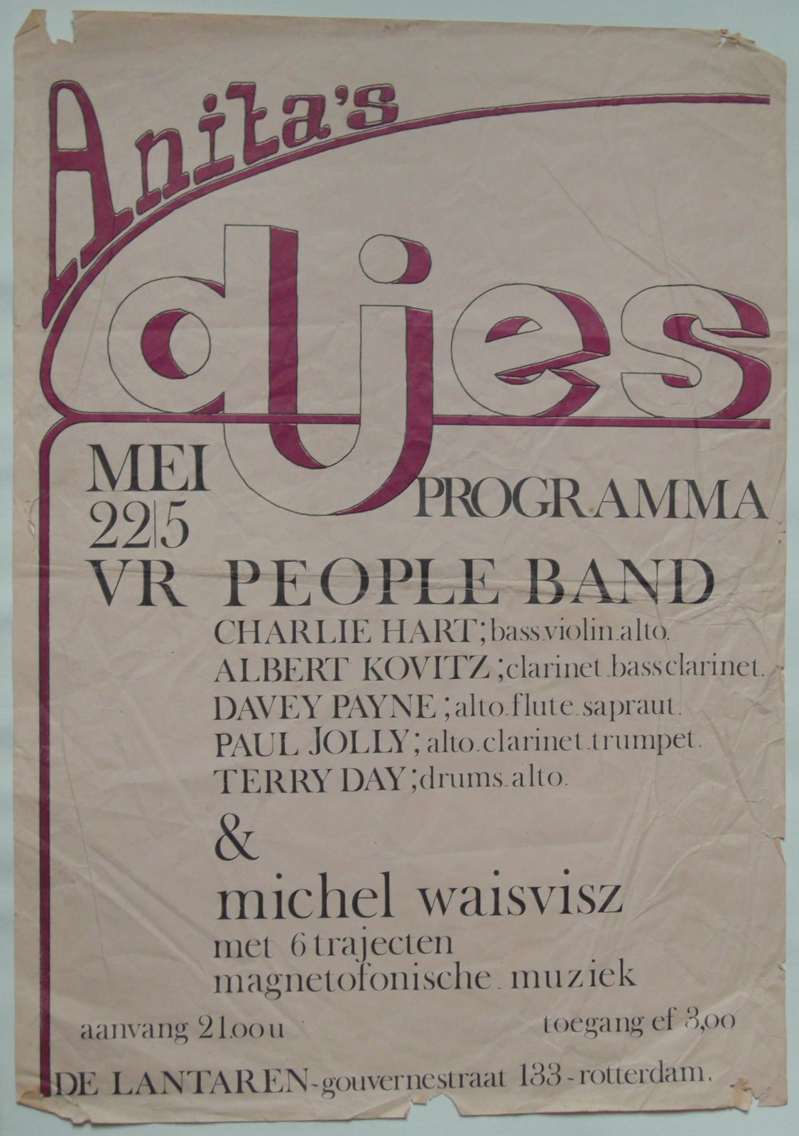 PEOPLE BAND POSTER circa 1967